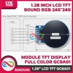 MODUL TFT DISPLAY 1.28 INCH LCD ROUND RGB 240*240 GC9A01 FULL COLOR - Image 5