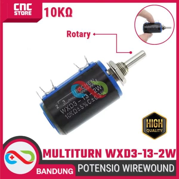 Potensiometer Potensio Wirewound 10K Presisi Multiturn WXD3-13-2W 2W – Untuk Pengaturan Daya Elektronik