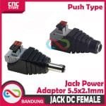 DC JACK FEMALE POWER ADAPTER 5.5X2.1MM PUSH TYPE SOCKET 2.1X5.5MM
