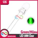 10PCS LED 5MM F5 SUPER BRIGHT GREEN HIJAU CLEAR