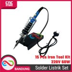 Solder Listrik Set Tas 15 Pcs Lengkap Iron Tool Kit 220V 60W Solder Listrik Murah Paket Penyedot Timah - Image 5