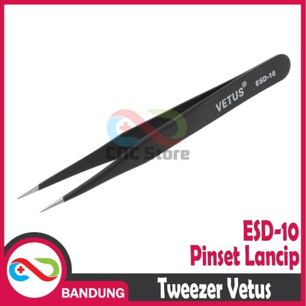 TWEEZER VETUS HRC40 ESD-10 110MM 11CM PINSET LURUS LANCIP
