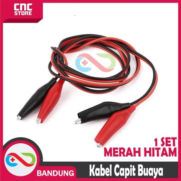 KABEL CAPIT BUAYA TO CAPIT BUAYA 1 SET MERAH HITAM 1 METER