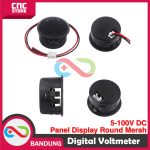 VOLTMETER DIGITAL VOLTMETER BULAT BOX PANEL DISPLAY 5-100V DC ROUND MERAH - Image 2