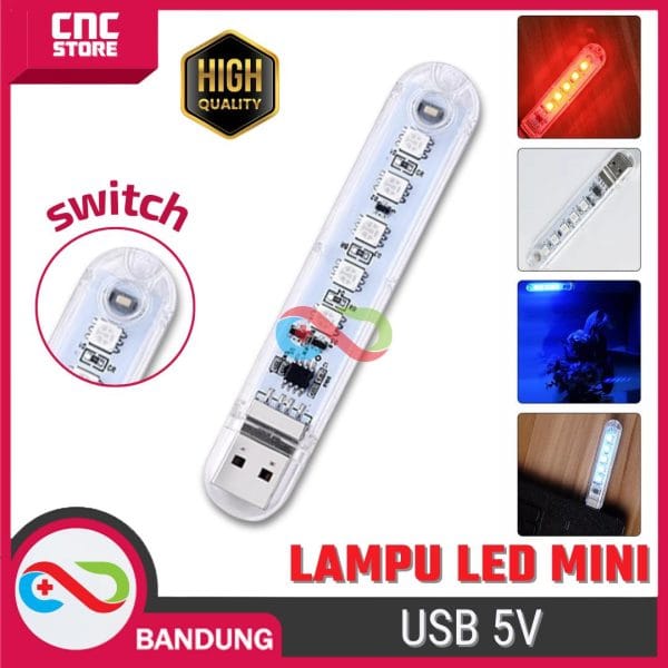 LAMPU LED MINI USB TRANSPARAN 5 MATA RGB COLORFUL