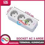 TERMINAL KUNINGAN STOP KONTAK 3 LUBANG SOCKET AC 3 ARDE - Image 3
