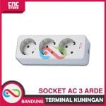 TERMINAL KUNINGAN STOP KONTAK 3 LUBANG SOCKET AC 3 ARDE - Image 2