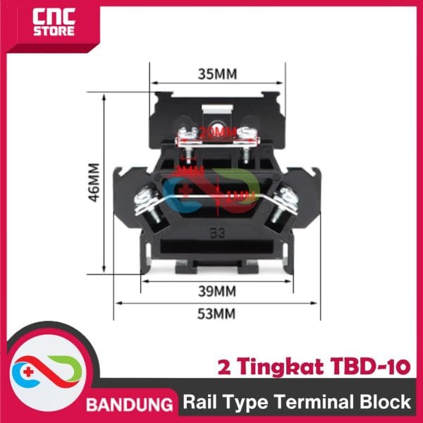 TERMINAL BLOCK 2 TINGKAT - Rail Type Terminal Block Dua Tingkat CBD10 TBD 10 TBD-10 TBD10 TBD-10A TBD10A PM01