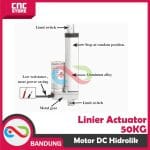 LINEAR ACTUATOR MOTOR DC 12V HIDROLIK HYDRAULIC 200MM 500N 50KG 20CM