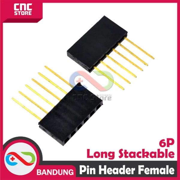 PIN HEADER FEMALE 6 6P 10MM LONG STACKABLE FOR ARDUINO UNO MEGA MINI NANO