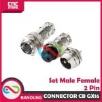 AVIATION PLUG CONNECTOR CB GX16 16MM SET MALE FEMALE - 2 PIN - Image 5