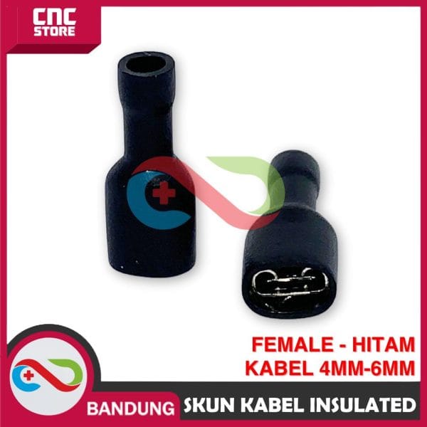 SKUN KABEL FULLY VINYL FEMALE INSULATED FDFD 5.5 KABEL 4MM-6MM - HITAM
