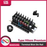Terminal Blok Din Rail Type Hitam Premium (TBR-10, TBR-20, dan TBR-30) -TBR-10 10A 20mm 600V CBR-10 - Image 2
