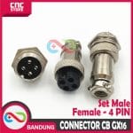 AVIATION PLUG CONNECTOR CB GX16 16MM SET MALE FEMALE - 4 PIN - Image 3