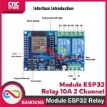 MODUL ESP32 RELAY 10A 2 CHANNEL AC 220 WIFI BLUETOOTH WROOM-32E - Image 4