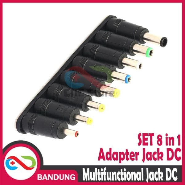 MULTI 8 SIZE JACK CONVERTER COLOKAN ADAPTOR 5.5X2.1 LAPTOP CCTV ROUTER