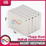 MAGNET NEODYMIUM NDFEB KOTAK PERMANEN 30X20X5MM