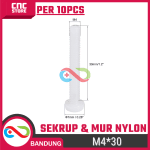 10Pcs Sekrup & Mur Nilon M4x30 – 10 Sekrup 10 Mur Pengencang Anti Karat untuk Peltier, Pendingin Air & DIY Elektronik - Image 2