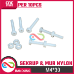 10Pcs Sekrup & Mur Nilon M4x30 – 10 Sekrup 10 Mur Pengencang Anti Karat untuk Peltier, Pendingin Air & DIY Elektronik - Image 6