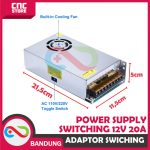 POWER SUPPLY SWITCHING PSU 12V 20A HIGH QUALITY ADAPTOR JARING 12V 20A SWITCHING POWER SUPPLY - Image 2