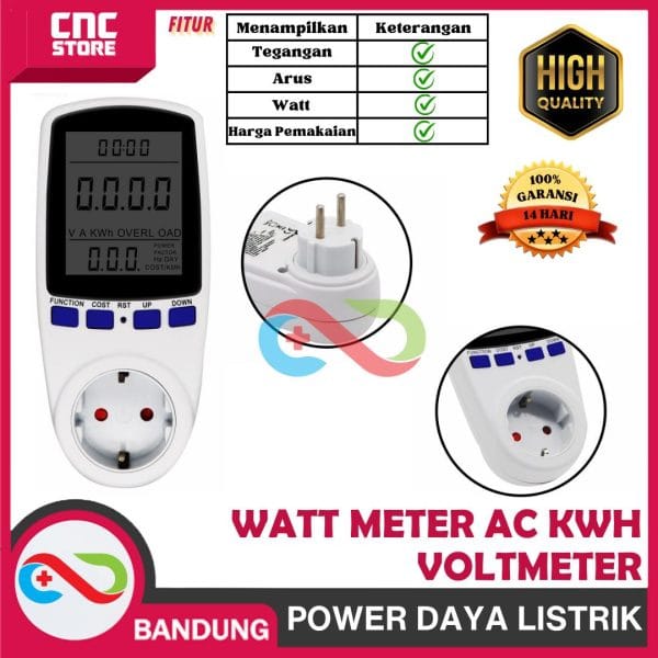 WATT METER AC KWH VOLTMETER PENGUKUR POWER DAYA LISTRIK UKUR BIAYA PLN