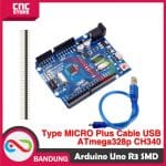 ARDUINO UNO R3 ATMEGA328P SMD CH340 ATMEGA328P MICRO USB PLUS KABEL DATA - Image 5