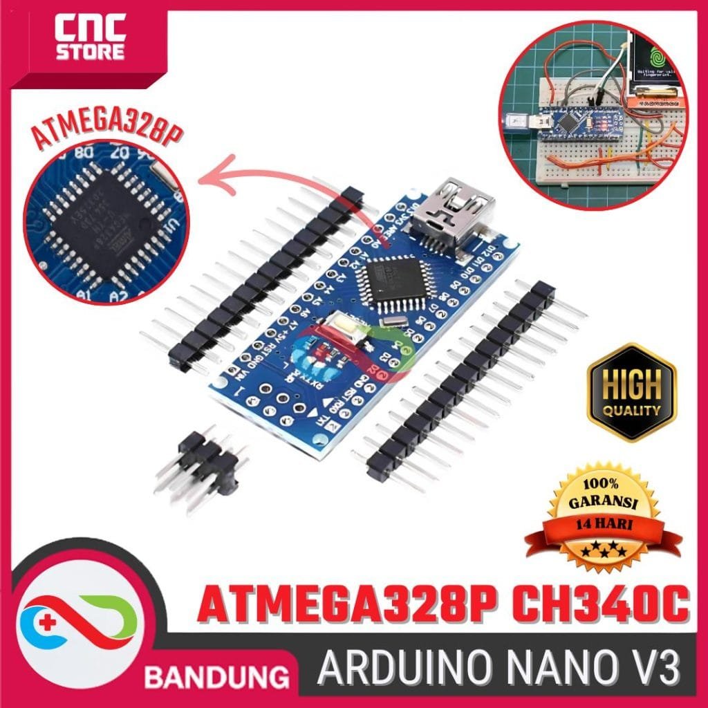 Arduino Nano V3 ATmega328P 328PB 5V Board CH340C CH340G FT232 Mini USB Type-C untuk Project Elektronik