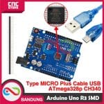 ARDUINO UNO R3 ATMEGA328P SMD CH340 ATMEGA328P MICRO USB PLUS KABEL DATA