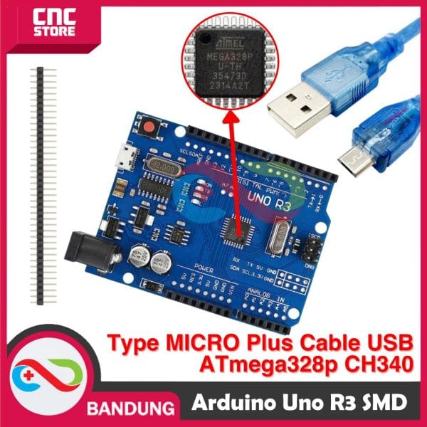 ARDUINO UNO R3 ATMEGA328P SMD CH340 ATMEGA328P MICRO USB PLUS KABEL DATA