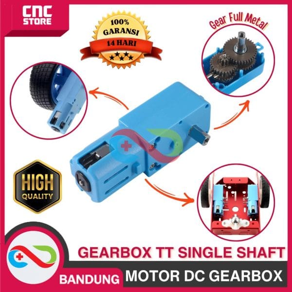 MOTOR DC GEARBOX METAL GEAR TT MOTOR SINGLE SHAFT ALL METAL