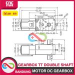 MOTOR DC GEARBOX METAL GEAR TT MOTOR DOUBLE SHAFT ALL METAL - Image 3