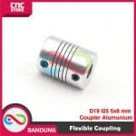 FLEXIBLE COUPLING D19 L25 5X8 MM COUPLER ALUMUNIUM