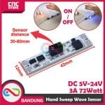 HAND SWEEP WAVE SENSOR SWITCH MODULE 5V 12V 24V 72W