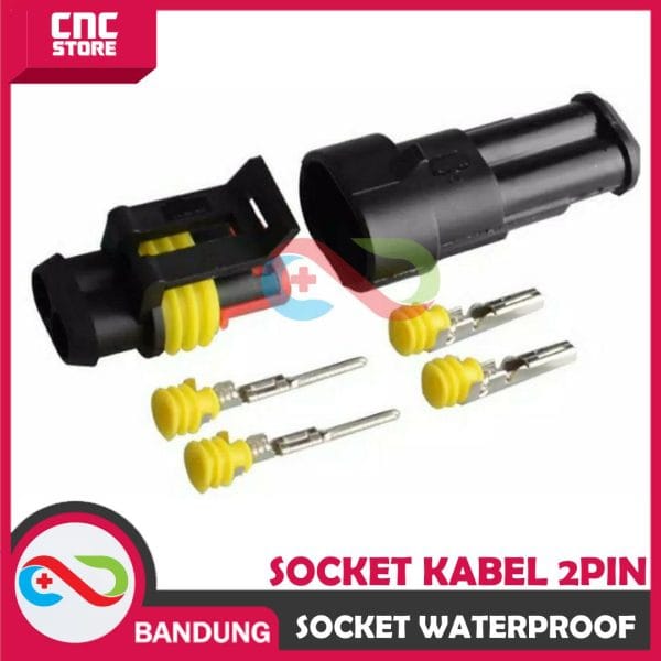 SOKET KONEKTOR KABEL ANTI AIR SOCKET WATERPROOF 2PIN