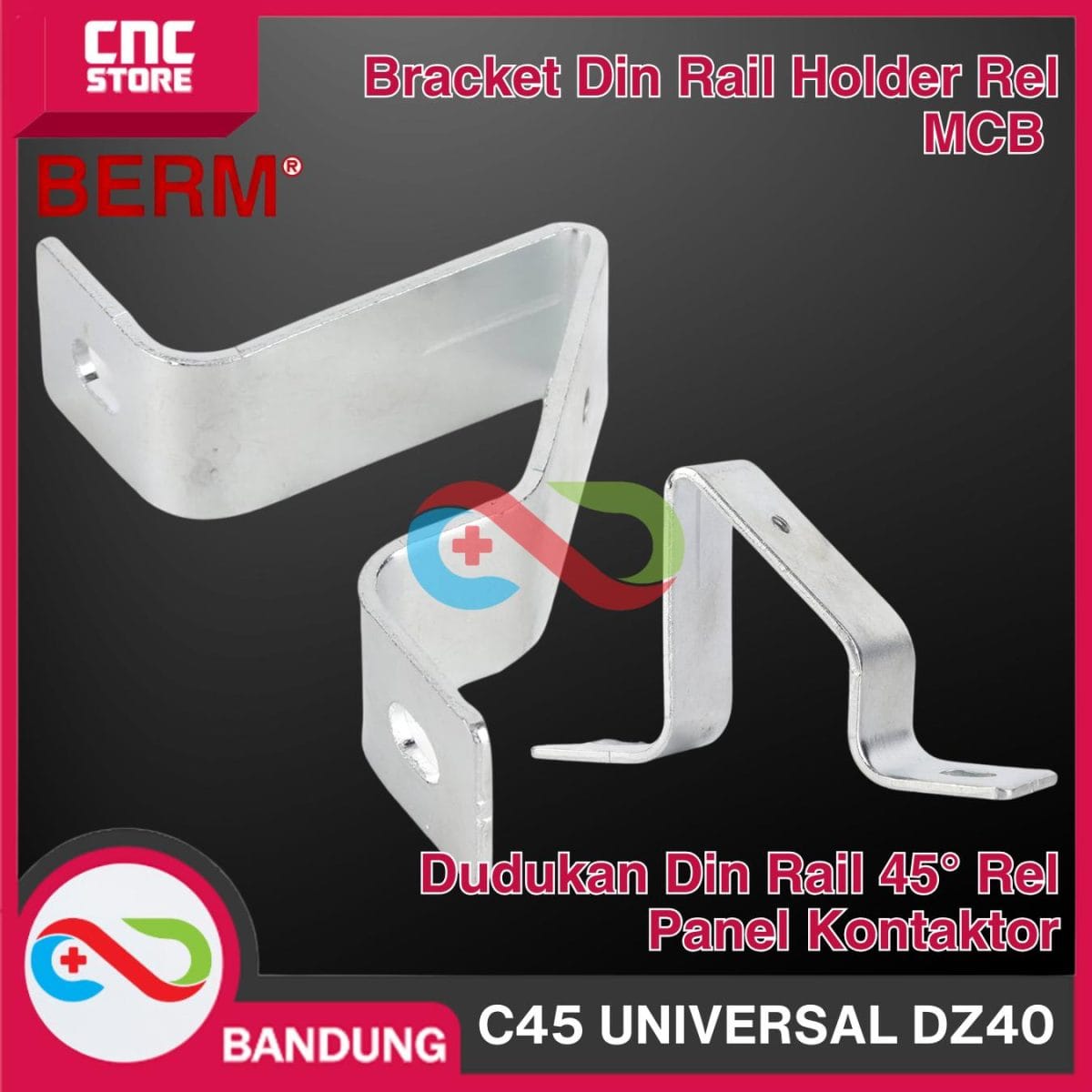 Bracket Din Rail holder Rel MCB Dudukan Din Rail 45 Derajat Rel Panel Kontaktor C45 UNIVERSAL DZ40 - Image 2