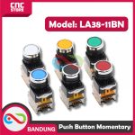 Push Button 22mm LA38-11BN Push On Flat Switch 10A Momentary -RED - Image 2
