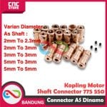 Penghubung Konektor As Dinamo Kuningan Kopling Motor Shaft Connector 775 550 130  2 ke 2.3 2mm 2.3mm