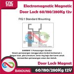 Electromagnetic Magnetic EM Door Lock Mlock Kunci Magnet 600/350/130Lbs 280/180/60Kg -12V 180KG - Image 3