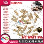 Resistor 1/2 Watt 5% 10pcs - Komponen Elektronik DIY & Arduino -10 OHM