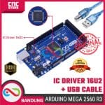 Arduino Mega 2560 R3 ATmega 16U2 Compatible Board + Kabel USB - Pengembangan Proyek Elektronik
