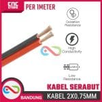 KABEL SERABUT MERAH HITAM 2*0.75MM 300V PER 1 METER - Image 2