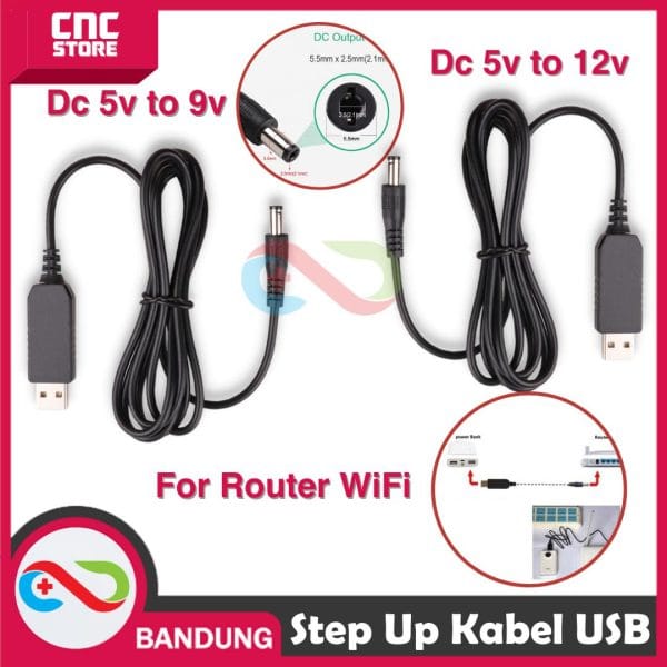 STEP UP KABEL USB 5V TO 9V JACK DC 5.5x2.1MM