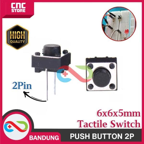 TACTILE SWITCH PUSH BUTTON 6X6X5 MM 2P