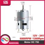 MOTOR DC 795 12V Dinamo HIGH SPEED & TORSI High RPM With Fan & Bearing - Image 5