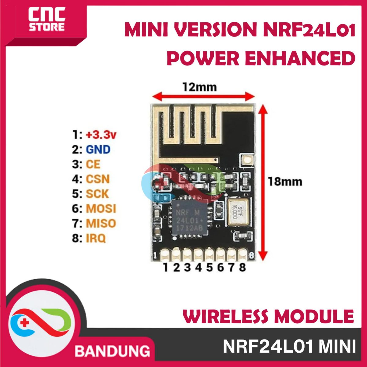MINI NRF24L01 VERSION SMD WIRELESS MODULE POWER ENHANCED VERSION - Image 5
