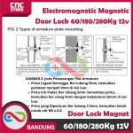 Electromagnetic Magnetic EM Door Lock Mlock Kunci Magnet 600/350/130Lbs 280/180/60Kg -12V 180KG - Image 4