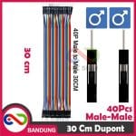 40PCS JUMPER CABLE KABEL 30CM MALE TO MALE DUPONT FOR BREADBOARD