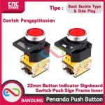 PLAT NAMA/ LABEL PENANDA PUSH BUTTON - 22mm BUTTON INDICATOR SIGNBOARD SWITCH PUSH SIGN FRAME INNER PLUG-IN BACK SIDE -BACK - Image 5