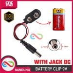 9V BATTERY BATERAI CLIP ADAPTER WITH DC JACK ARDUINO UNO MEGA