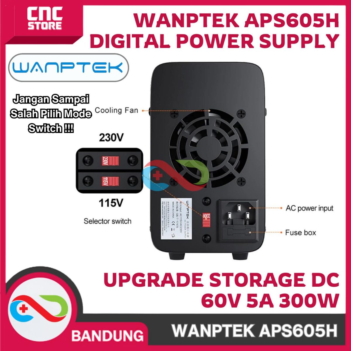 WANPTEK APS605H DIGITAL POWER SUPPLY UPGRADE STORAGE DC 60V 5A 300W CA CC - Image 7
